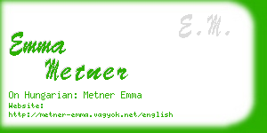 emma metner business card
